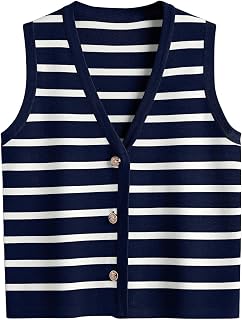 LILLUSORY Women's Vest 2025 Autumn Dresses Striped Sweaters Button Up Shirts Casual Blouses Jacket Clothing Fashion