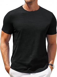 COOFANDY Camiseta clásica de manga corta para hombre, cuello redondo, informal, de verano, básica
