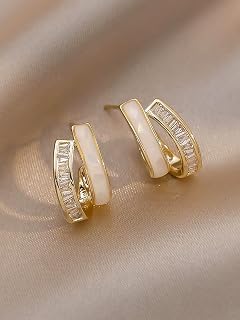 1 Pair Gold Cubic Zirconia Ring with Cat's Eye Stone - Stylish and Elegant Accessory for Everyday Wear