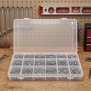 High Hardness Wood Screws Assortment Kit, 1070 Pcs, Phillips Drive Flat Head, Wood Screws, Screws, Drywall Screws, Assorted Screws, Screws Set, 8 Sizes