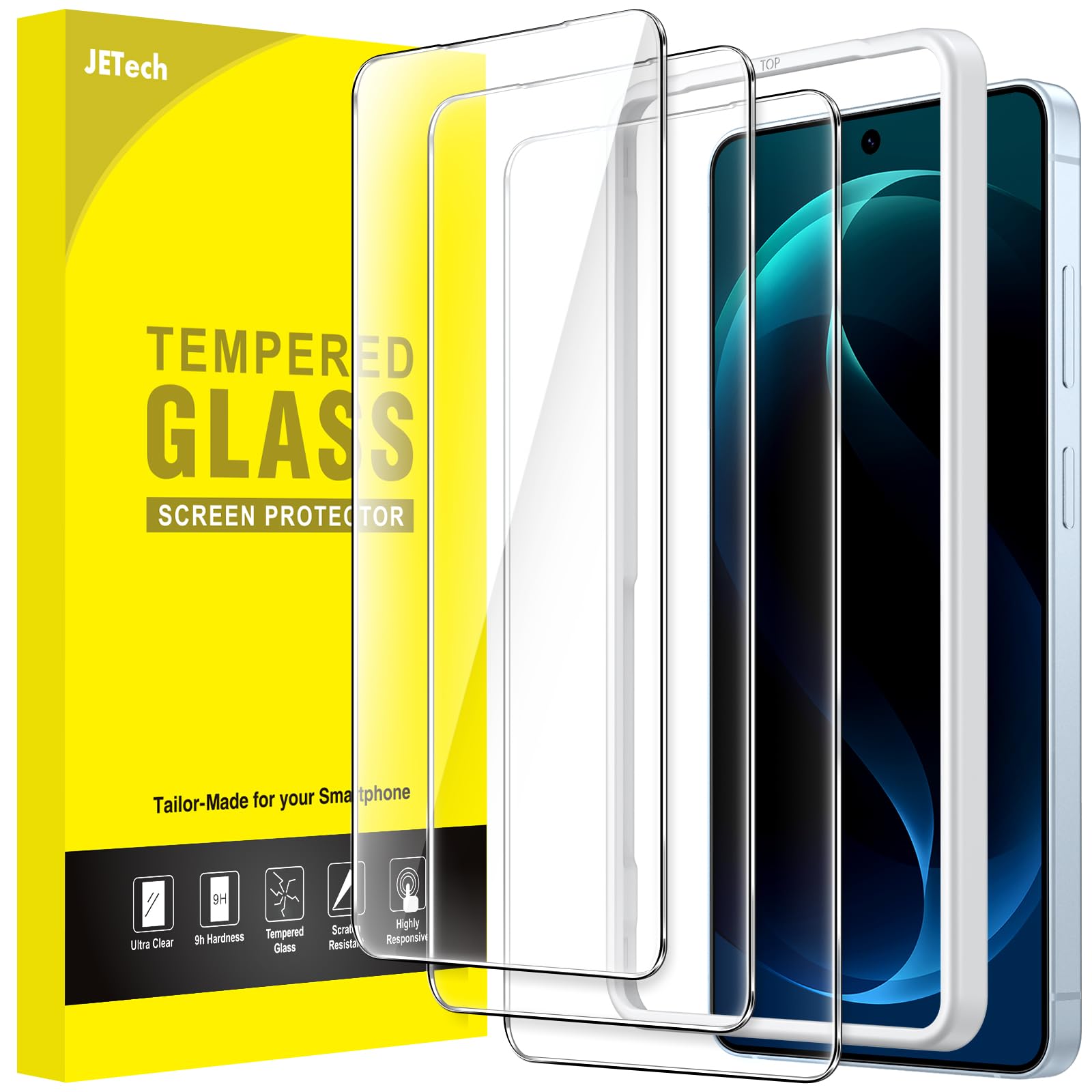 JETech Screen Protector for Samsung Galaxy S26 Ultra, 3-Pack | 9H Tempered Glass