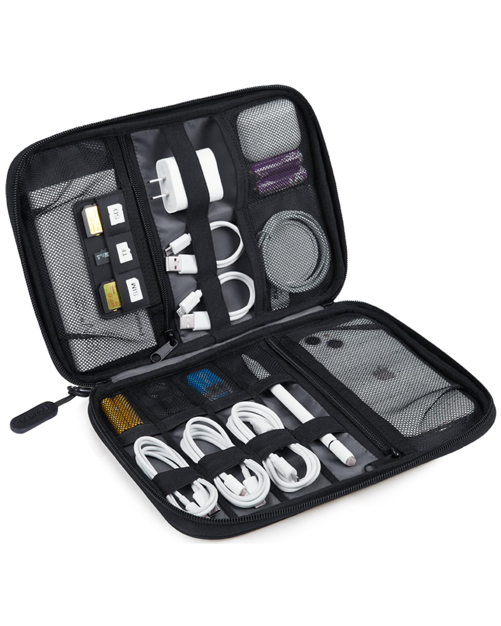 BAGSMART Large Electronic Organizer Travel Case for Tech Accessories, Black | Te