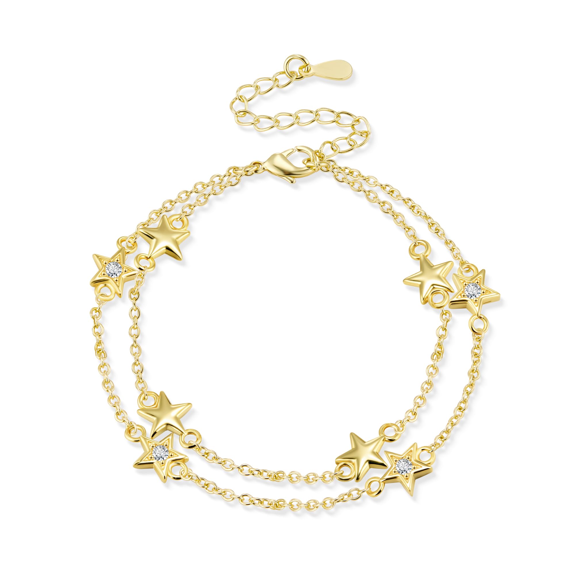 ALEXCRAFT 925 Silver Bracelet for Women and Girls, Bracelet with Heart, Pearl, S