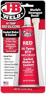 J-B Weld 31314 Red High Temperature RTV Silicone Gasket Maker and Sealant - 3 oz.