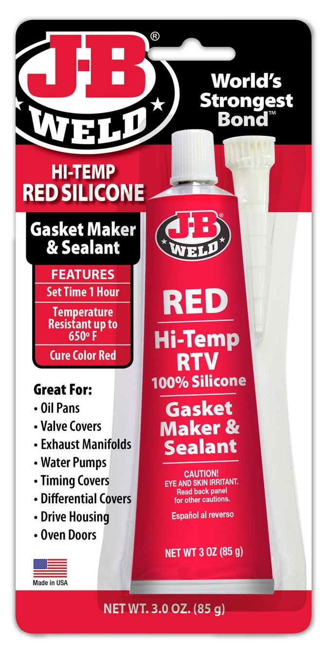 J-B Weld 31314 Red High Temperature RTV Silicone Gasket Maker and Sealant - 3 oz