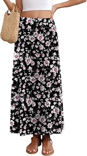 Women's Maxi Skirt Flowy A-line Casual Long Skirts S-2XL