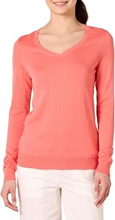 Amazon Essentials Women's Regular-Fit Lightweight Long-Sleeve V-Neck Jumper