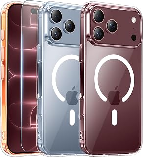 Temdan for iPhone 18 Pro Max Case/iPhone 17 Pro Max Case, Clear | Compatible with Magsafe, Screen Protector, Military-Grade Protection, Shockproof Slim Magnetic Phone Case,6.9"