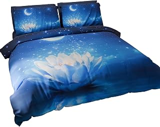 PETTI ARTIGIANI ITALIANI - Single Duvet Cover 200 x 135 cm (1 Pillow Case 75 x 50 cm included), Starry Night Printed Microfibre Bedding Set - Made in Italy