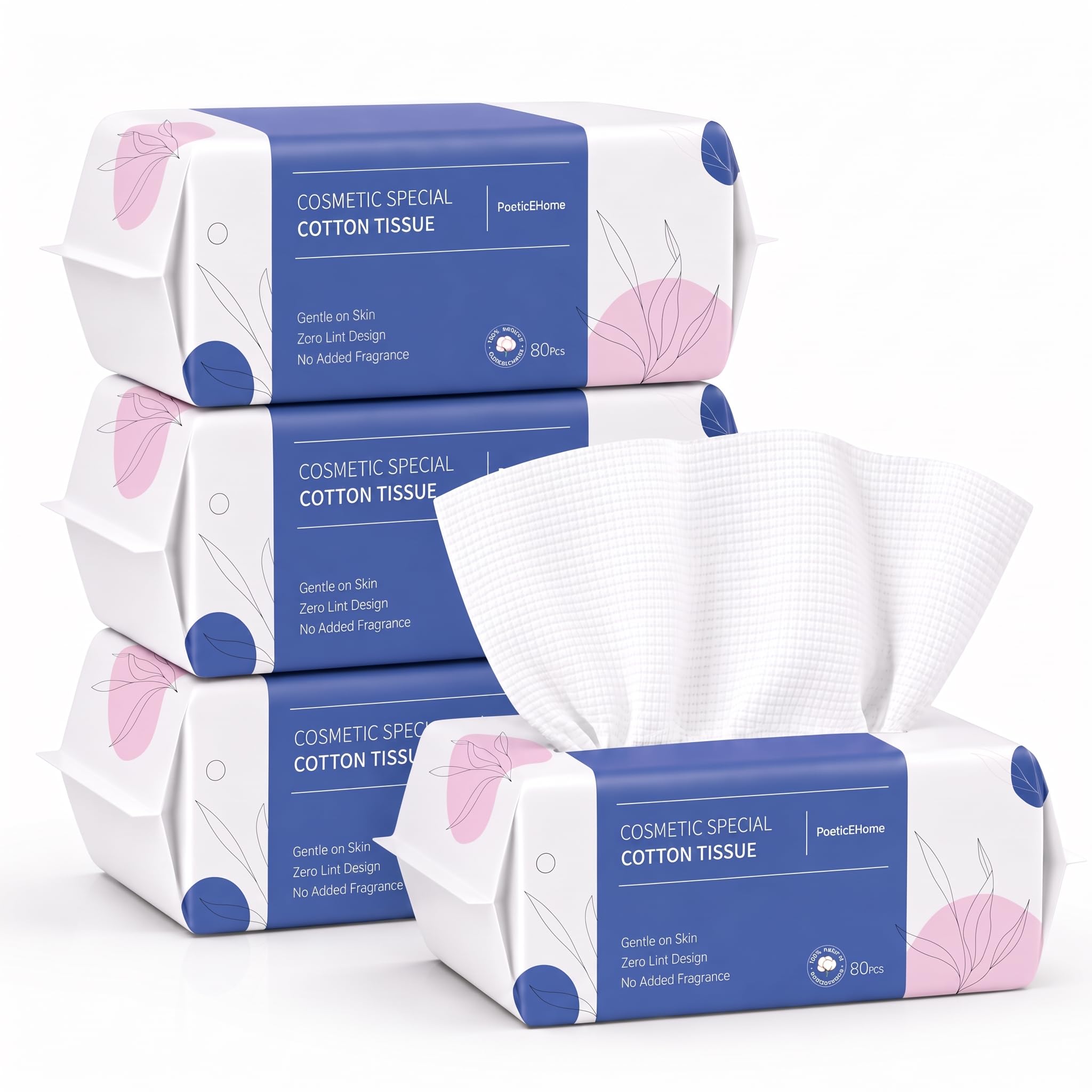 PoeticEHome Disposable Face Towel, Thick and Soft Cotton, Pack of 4