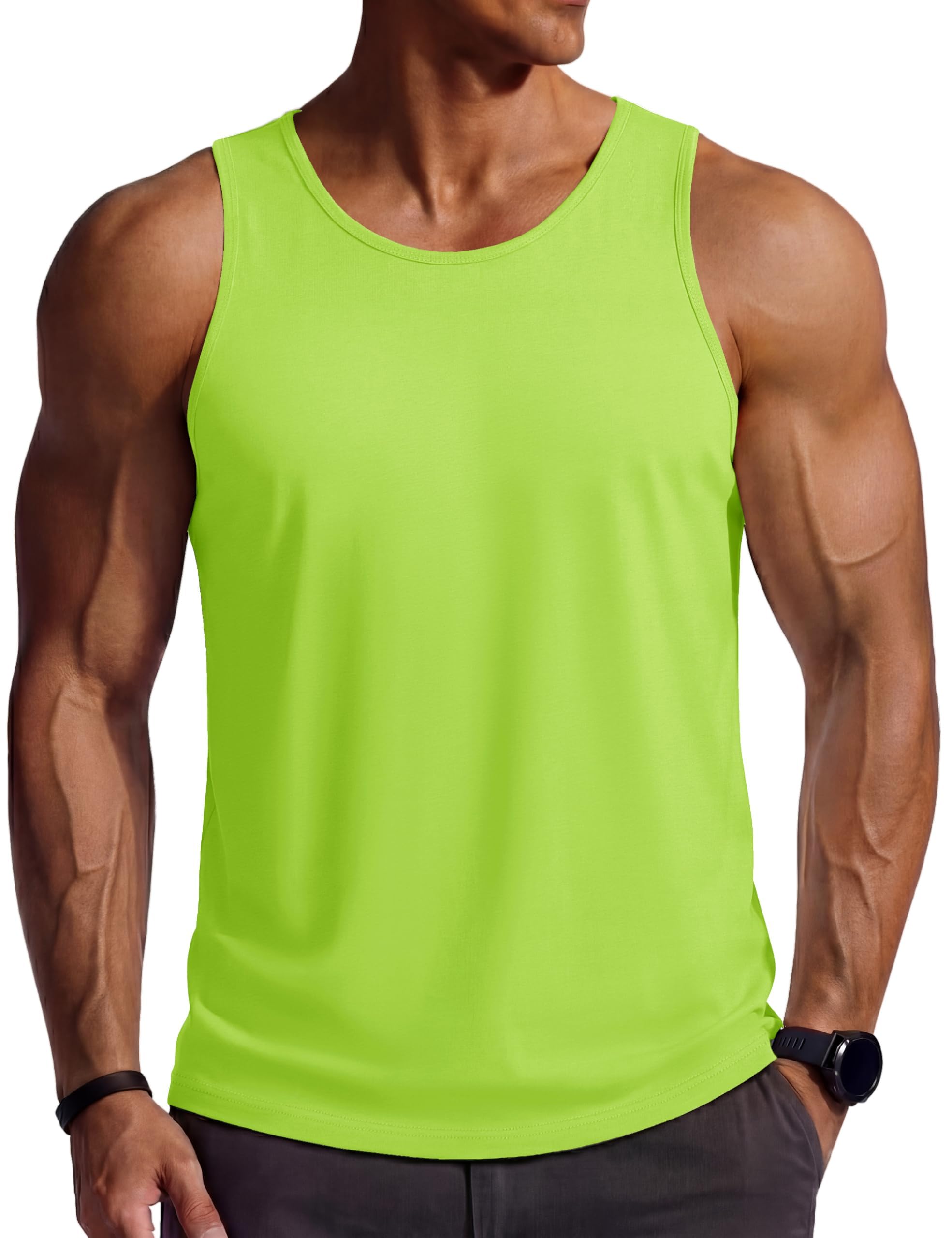 TACVASEN Men's Sports Cotton Sleeveless Fitness Training Breathable Tank Top Bod