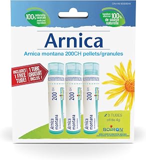 Boiron Arnica Montana 200ch, Homeopathic medicine, 3 Tubes (4 g per Tube, Approximately 80 Pellets per Tube)