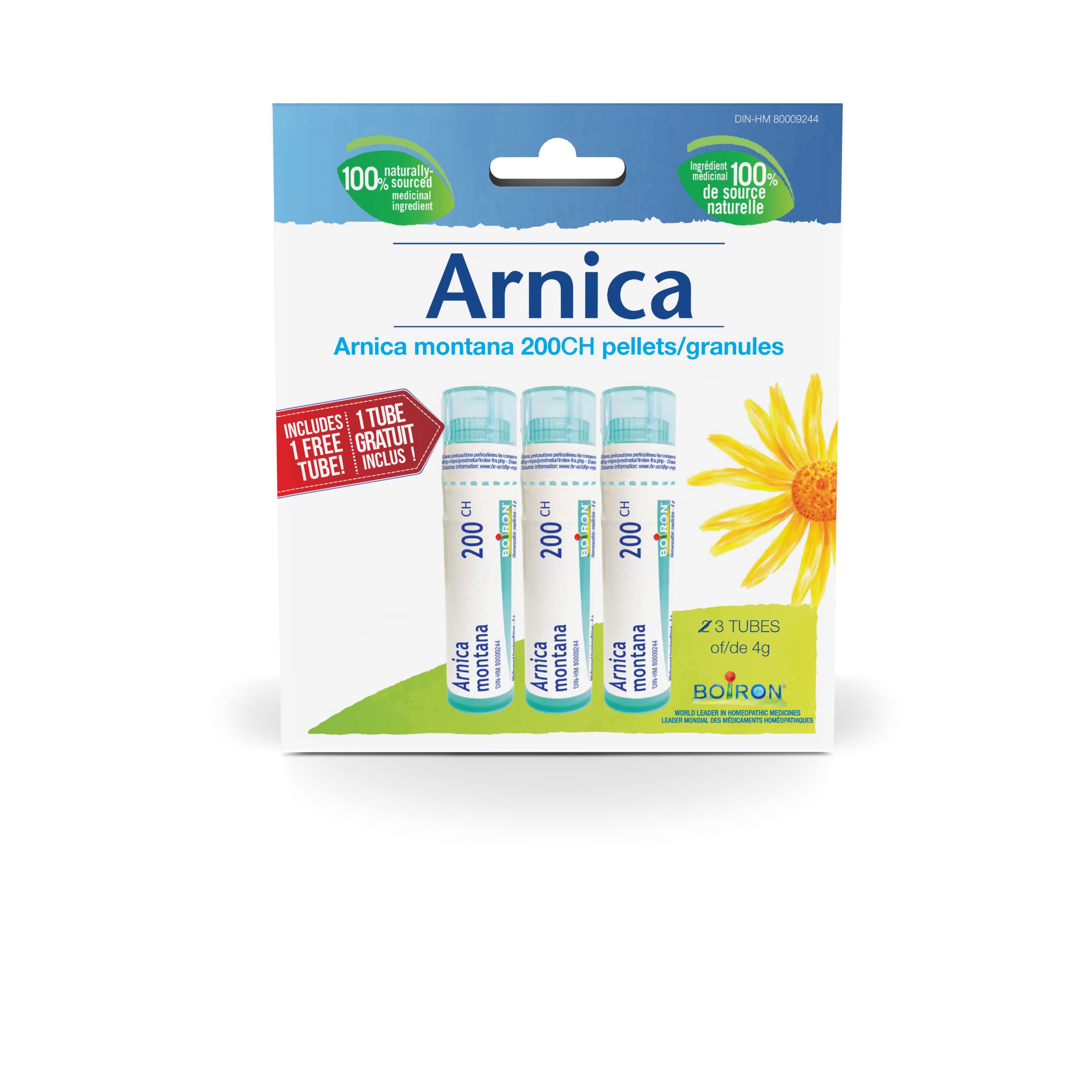 Boiron Arnica Montana 200ch, Homeopathic medicine, 3 Tubes (4 g per Tube, Approx