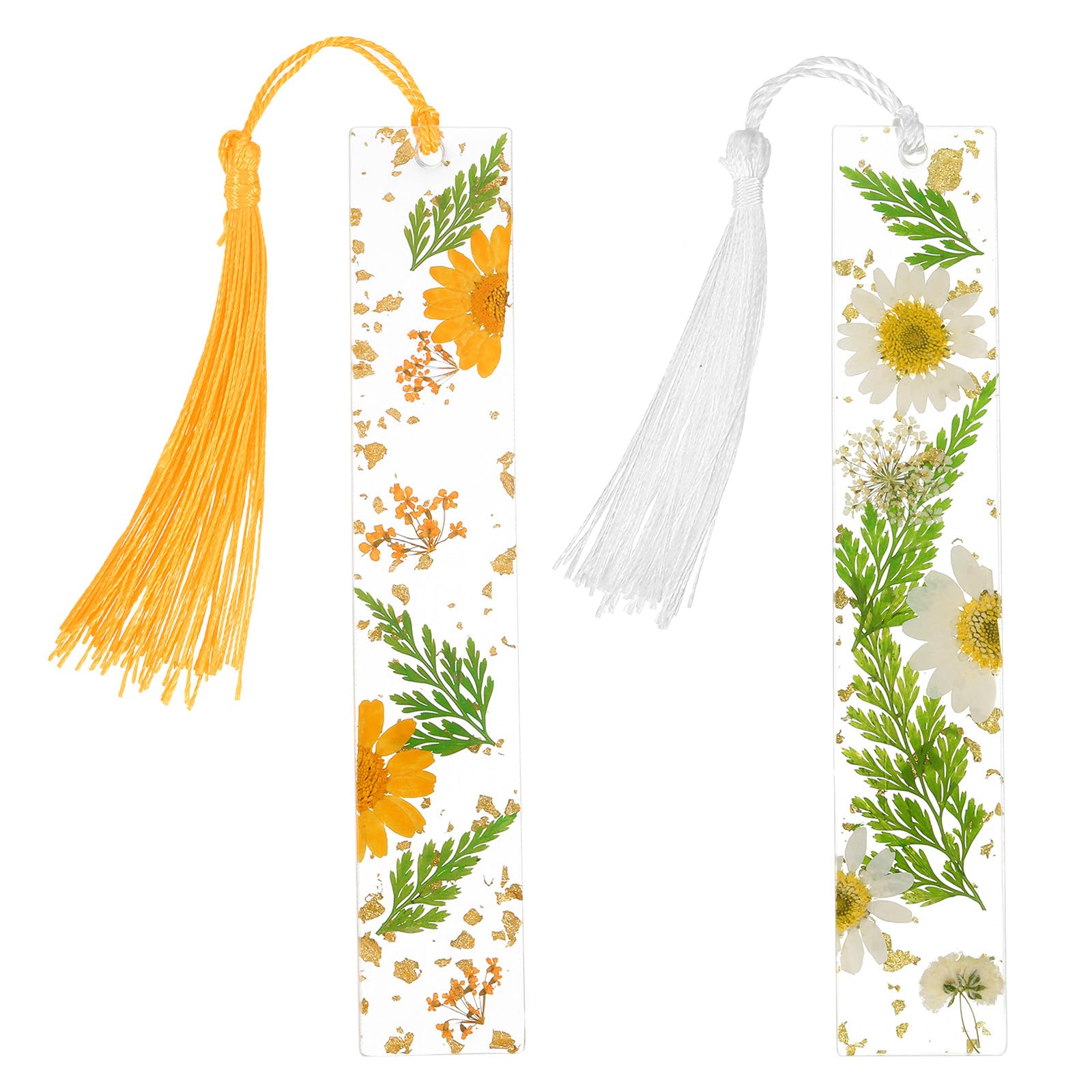 Resin Dried Flower Bookmarks for Women Reading Transparent Dry Floral Bookmarks 