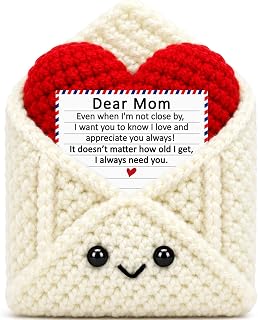 Christmas Birthday Gifts for Mom from Daughter Son,Gifts for Mom Mama | Cute Mom Gifts for Mother Stepmom,Christmas Knitted Positive Envelope Pocket Hug Mom Crochet Doll