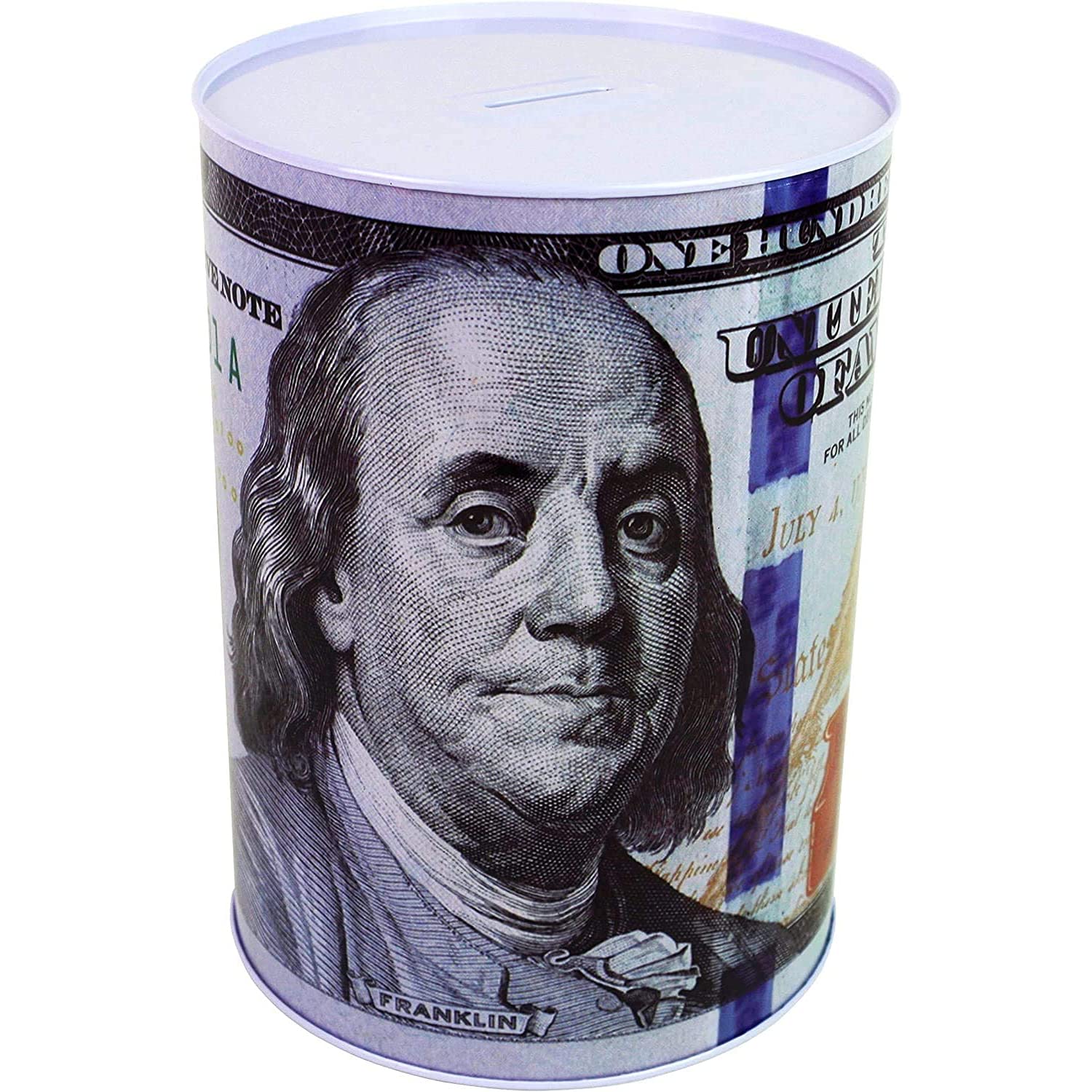 $100 Dollar Bill Piggy Bank 5 7/8" Tall Coin Saving Money Currency Benjamin Fran