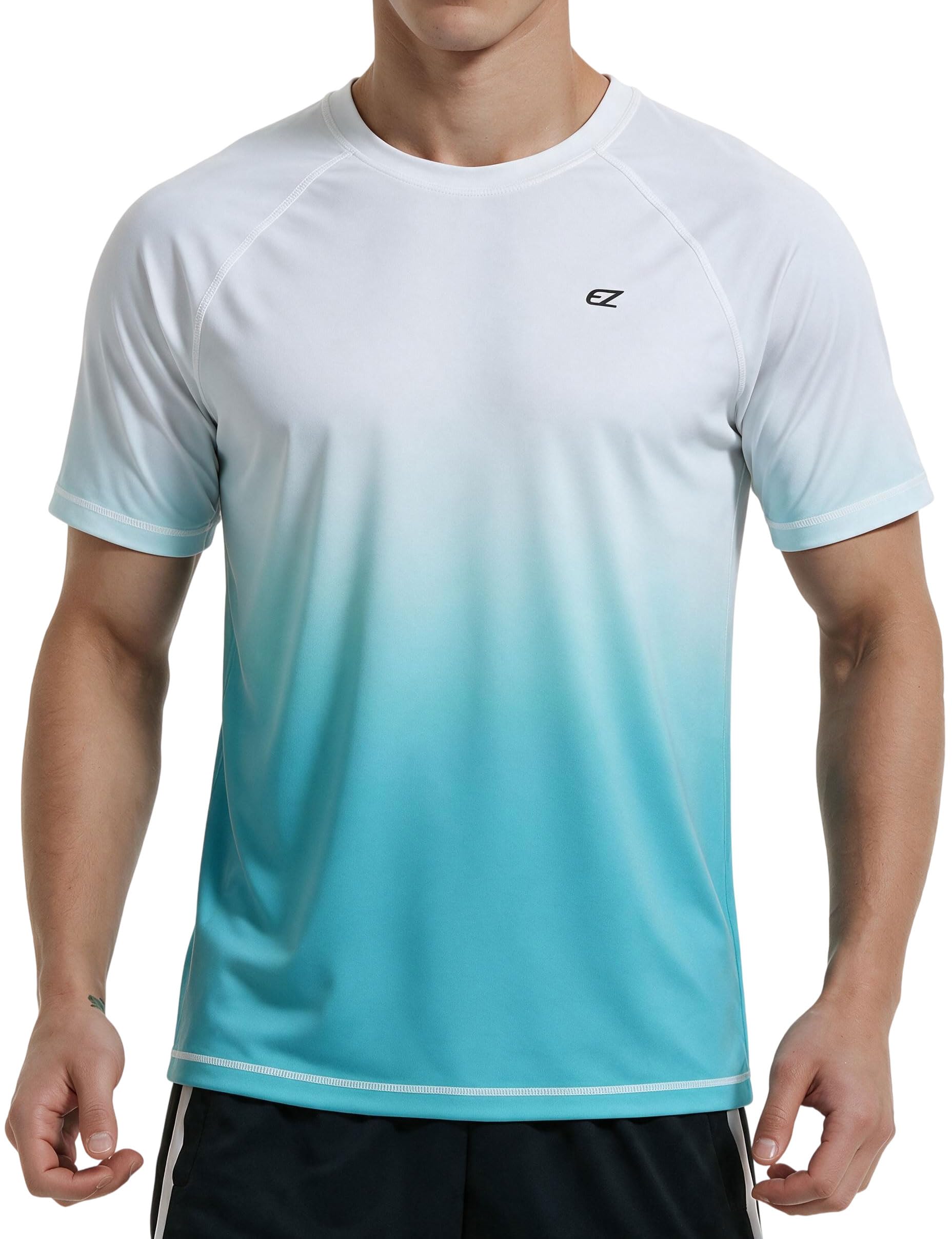 EZRUN Men's UPF 50+ Swim Shirts Cooling Rash Guard for Fishing Surf Beach