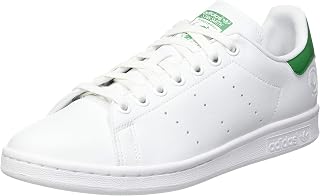 adidas Men's Stan Smith Vegan Sneaker, Footwear White Green Footwear White, 44 2/3 EU