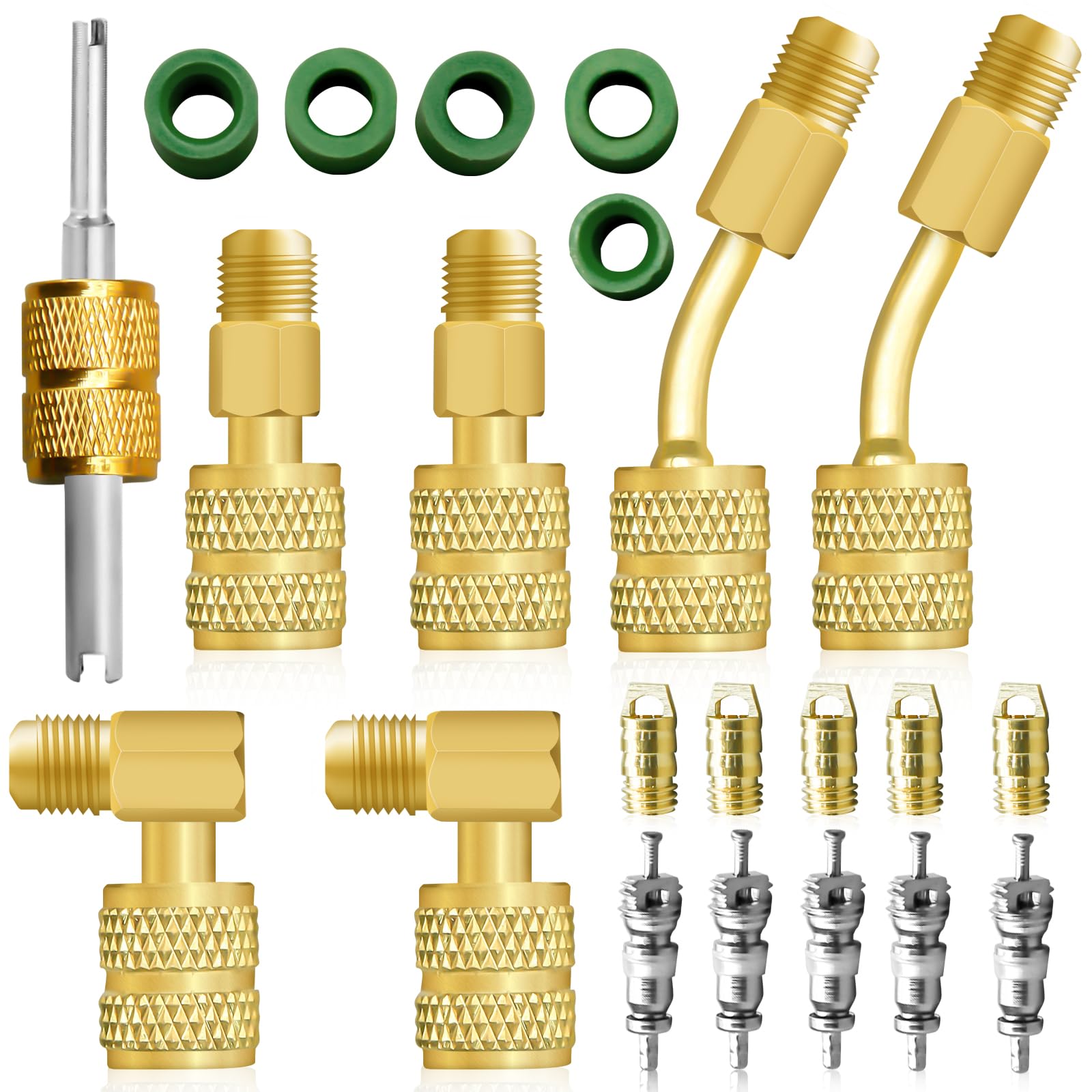 R410A Adapter Kit, Mini Split Adapter 5/16 to 1/4 Coupler R410A Refrigerant Hose