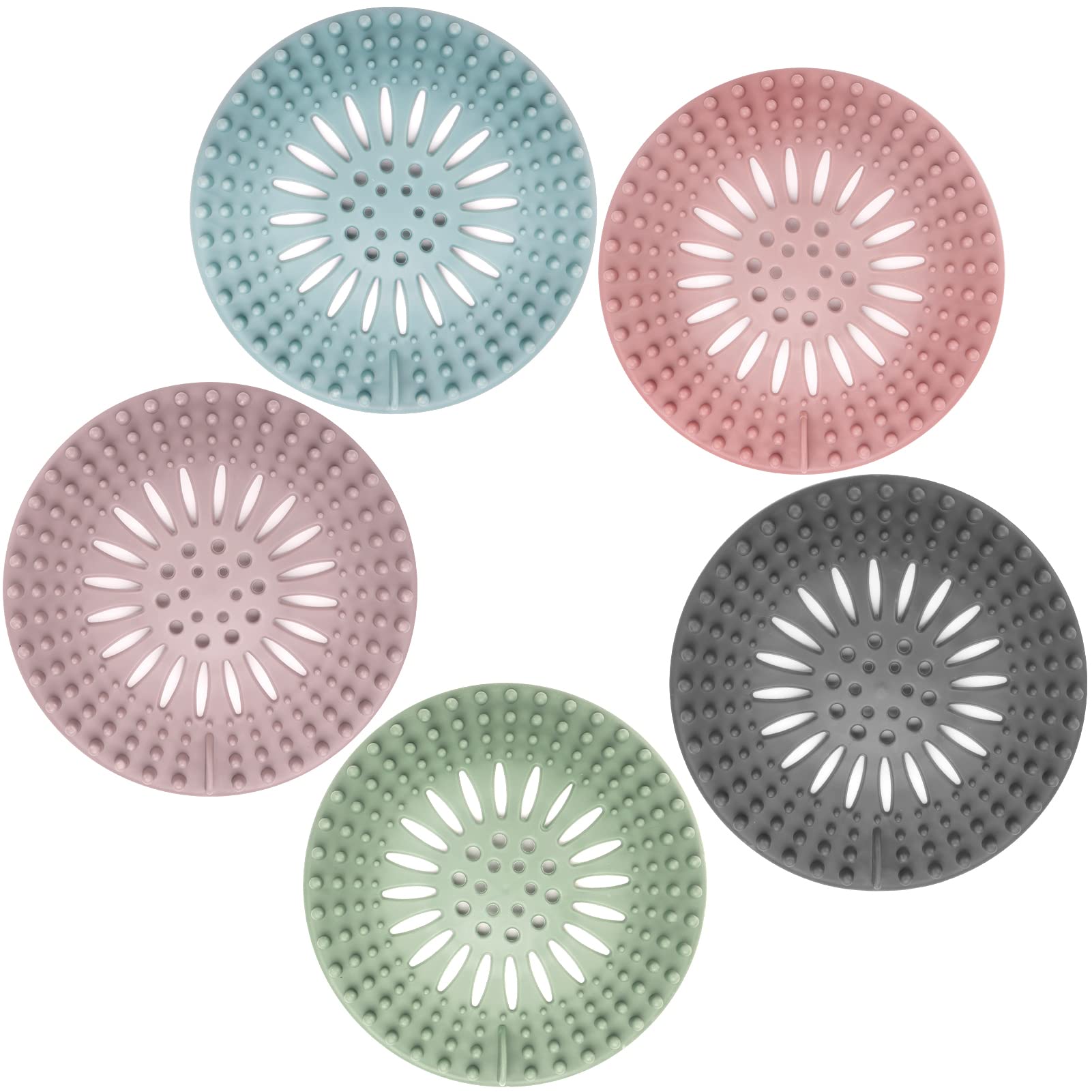 Gotega 5 Pack Sink Drain Strainer, Hair Catcher for Bathroom Tub Shower | Multip