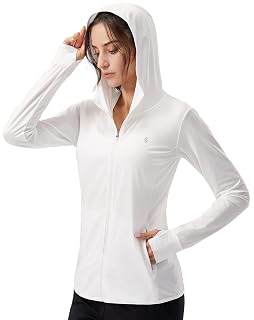 Soothfeel レディース UPF 50+ 日焼け防止 パーカー ジャケット 軽量 長袖 サンシャツ 女性用 ポケット付き ハイキング アウトドア