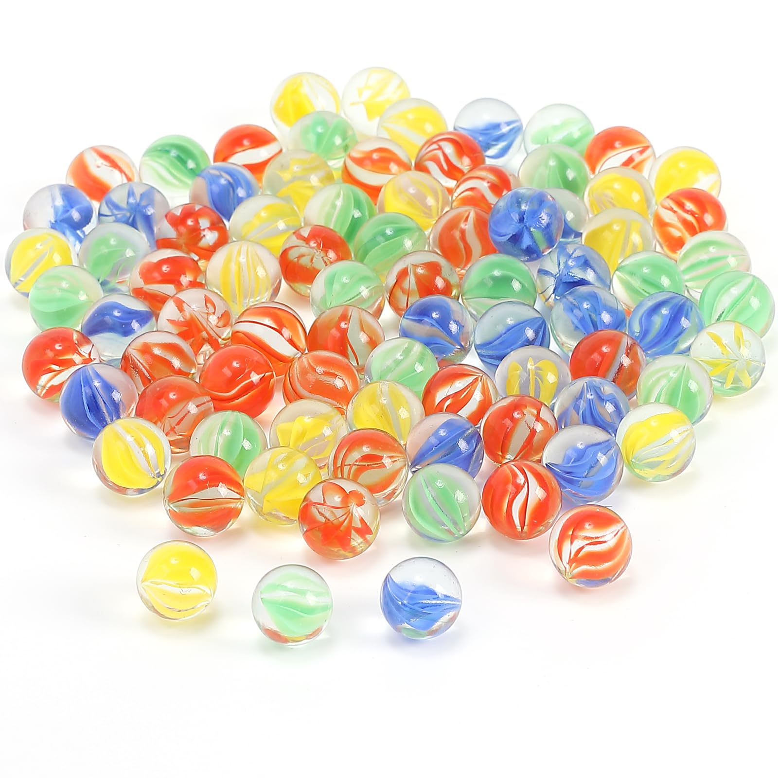 CHUKEMAOYI 400 pcs Color Mixing Glass Marbles | 9/16 inch Marbles Bulk for Kids 