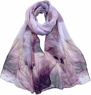 Scarf Women's Lightweight Printed Scarves Summer Flowers Scarf Sun Protection Scarf Colourful Floral Scarf Fashion Headscarf Neckerchief 160 x 50 cm for Women Beach Party Wedding Dinner