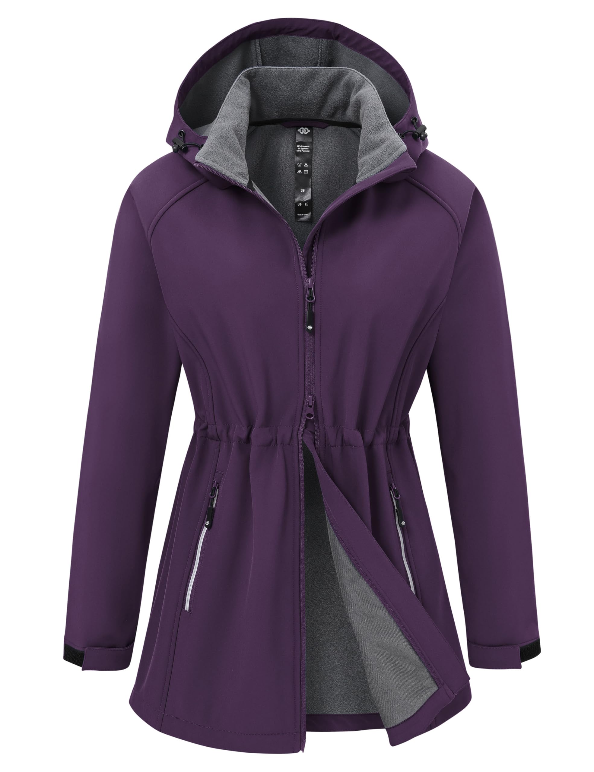 MoFiz Giacca softshell da donna, impermeabile, antivento, funzionale, leggera, a