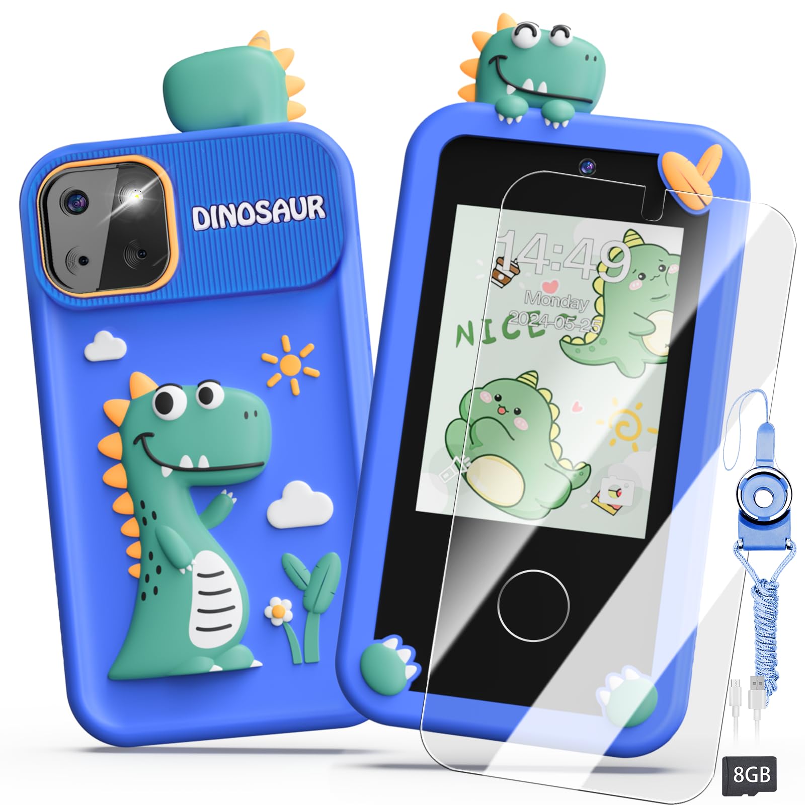 Luyiilo Kids Smart Phone Toys for Boys,Dinosaurs Gift Toys for Boys Ages 3-9 Chr