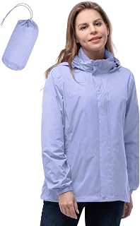 33,000ft Waterproof Packable Rain Jacket for Women with Hood Lightweight Breathable Cycling Jacket for Women Cycling Jacket Sports Outdoor Jacket