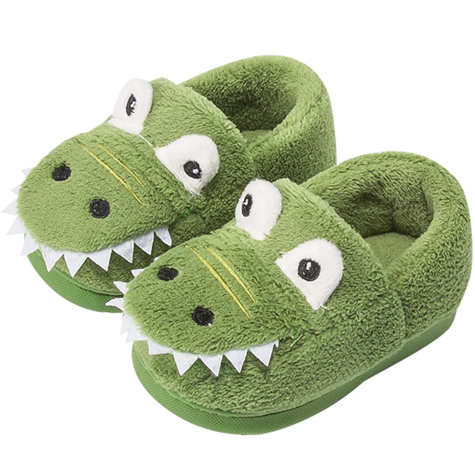 OWIF Toddler Slippers Boys Girls Kids, Dinosaur House Slippers Cute Warm Soft Fu