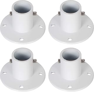 ECOTRIC Deck Anchor Flange Cast Aluminum Above Ground Pool Ladders/ | Handrails/Slide - 1 7/8" Inch Diameter of 1.9"(4PC)
