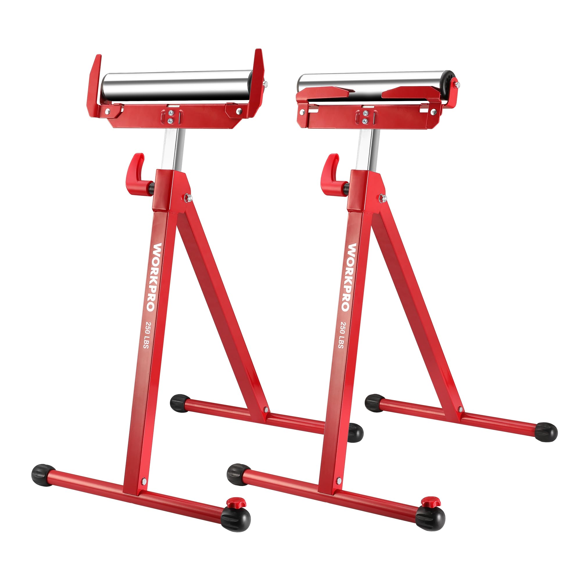 WORKPRO Folding Roller Stand Height Adjustable, Heavy Duty 250 LB Load Capacity,
