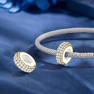 1Pc Fashionable White Diamond silver Charm Bead Fit for Women DIY Jewelry Making And Daily Outfit Matching Jewelry Decoration Gift For Mom
