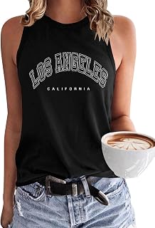WNEEDU Women's Tank Top Sleeveless Summer T-Shirt