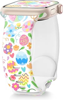 Melyis Easter Bunny Eggs Band Fits Apple Watch Bands for Women 46mm 45mm 44mm 42mm(S3 2 1) 49mm, Soft Silicone iWatch Bands, Cute Band for Apple Watch Band Series 12 11 10 9 8 7 6 5 4 SE Ultra