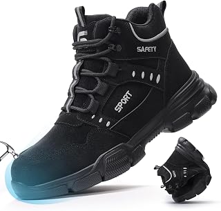 mens safety trainers waterproof work boots lightweight safety boots steel toe industrial construction boots puncture proof shoes