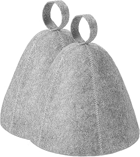 couduan 2PCS Sauna Hat for Men Women, Felt Sauna Hats Accessories,Steam Cap | Felt Sauna Cap, Breathable, Highly Absorbent, Heat Shield, for Sauna Hot Spring Bath, Portable Hang Loop, Sauna Accessories
