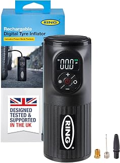 RING TYREINFLATE GO 2 Tyre Inflator Air Compressor, Cordless & Rechargeable