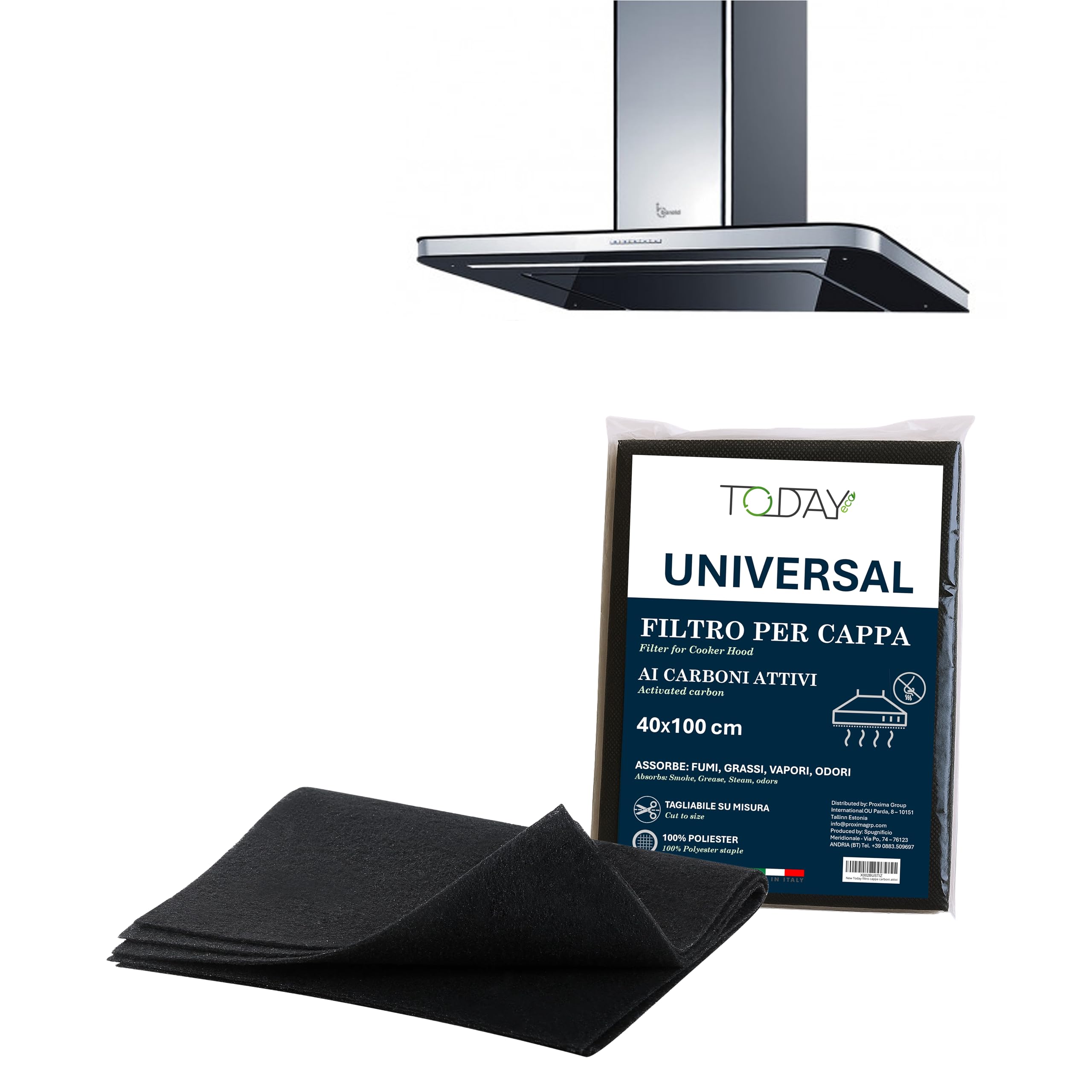 Today – Activated Carbon Cooker Hood Filter 40 x 100 cm, Can Be Cut to Size | Od