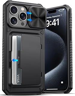 ATATOO for iPhone 15 Pro Max Case Wallet, Card Holder (3-5 Cards), Black