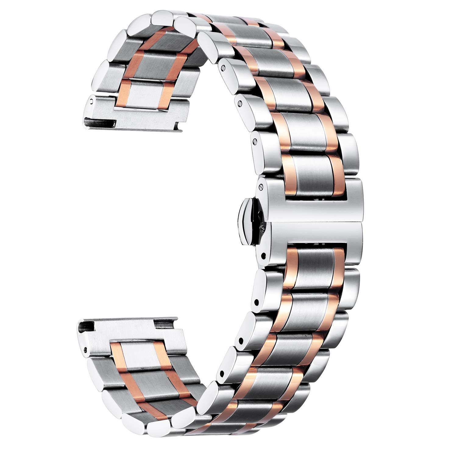 BINLUN Stainless Steel Watch Bands 12mm-24mm Replacement Smart Watch Straps with