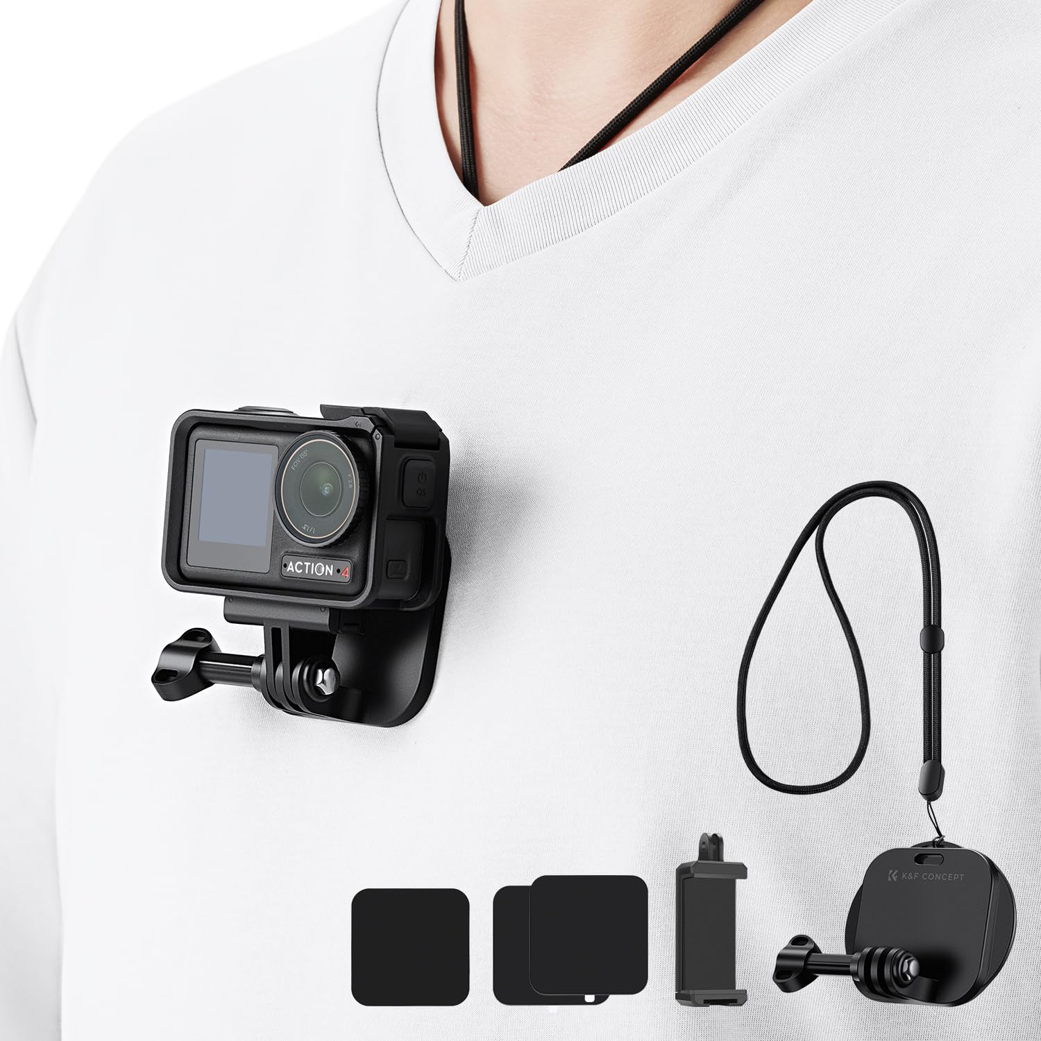 K&F CONCEPT Magnetic Action Camera Chest Mount for GoPro Hero 13/12/11/10/9 | Po
