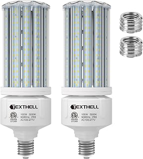 100W Led Corn Light Bulb 15000lm Bright 5000K Daylight White E26/E39 Base 1000W Equivalent LED Metal Halide HID CFL for Commercial Industrial Lighting Warehouse High Bay Light Garage Workshop(2-Pack)