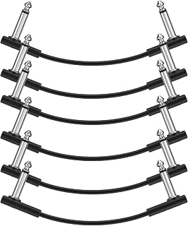 Donner 15cm Guitar Effect Pedal Cable Flat Patch Cable Black 6-Pack