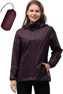 33,000ft Waterproof Packable Rain Jacket for Women with Hood Lightweight Breathable Cycling Jacket for Women Cycling Jacket Sports Outdoor Jacket