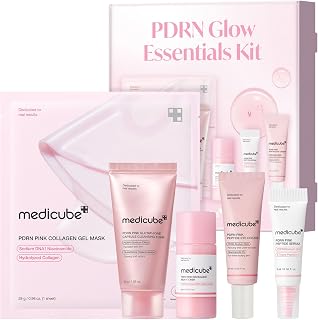 medicube PDRN Glow Essentials Kit, Mini Skincare Travel Set, 5-Step Routine