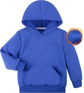 BIG ELEPHANT Boys Hooded Sweatshirt Fleece Pullover Hoodies Long Sleeve Warm Hoodie Sweatshirts with Pocket for Kids