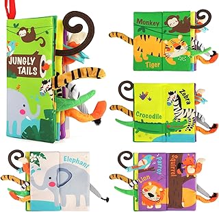 beiens Baby Books Toys, Tummy Time Touch and Feel Sensory Toys for Infant | Crinkle Cloth Book Toy for Baby 0-3-6-12-18 Months, Early Development Stroller Soft Toy, Newborn Shower Gift for Boy Girl