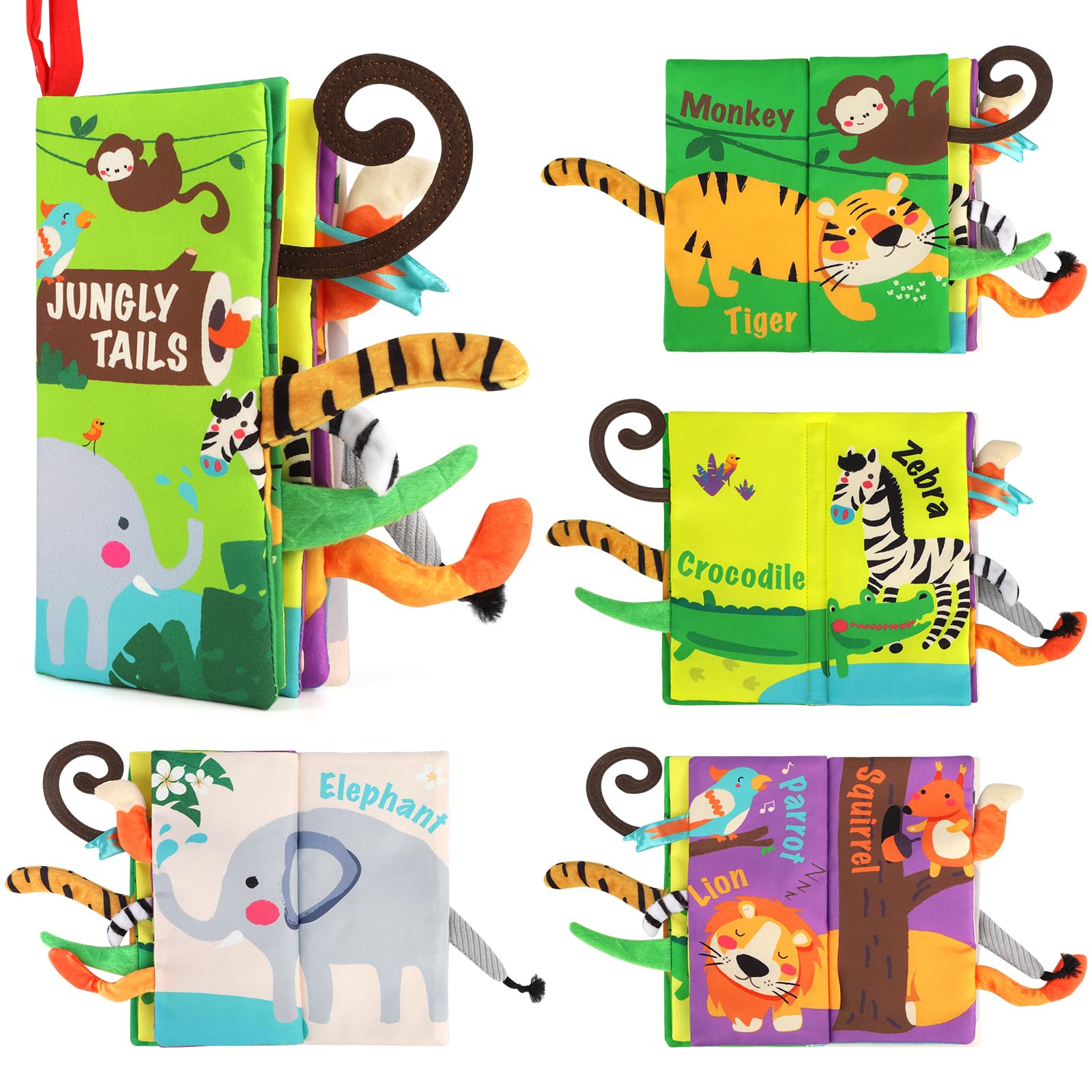 beiens Baby Books, Touch and Feel Crinkle Cloth Books for Babies, Baby Essential